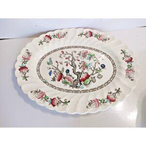 Vintage Myott Platter 12 1/2" x 10" Indian Tree 1950's